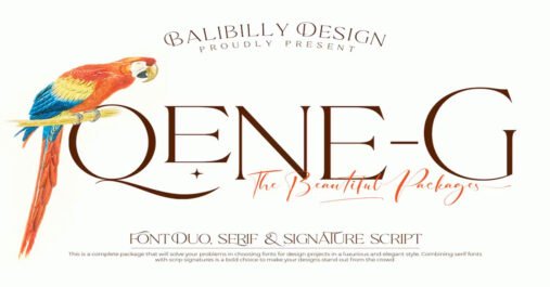 Qene-G - Serif & Signature Script Duo, Strikingly Versatile Free Font