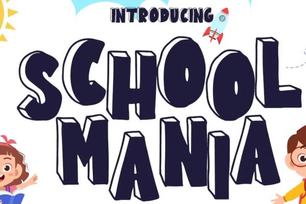 School Mania Crafty 3D Premium Free Font