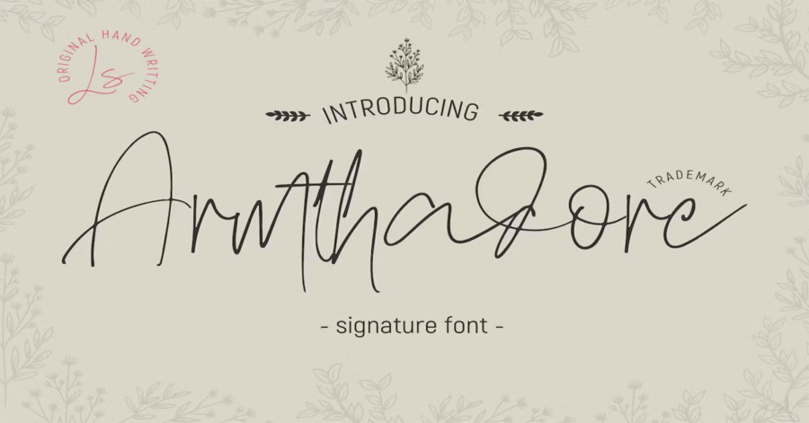 Armthedore Signature, Design Premium Free Font