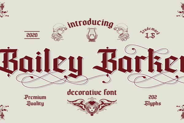 Bailey Barker Bold, Authentic Premium Free Font