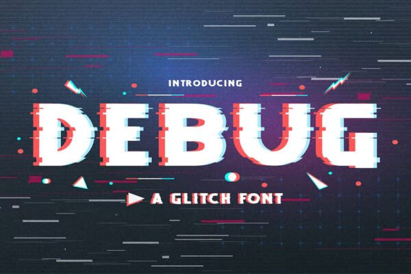 Debug Uppercase Glitch Flyer Premium Font