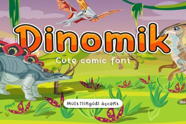 Dinomik Cute Cartoon Premium Free Font