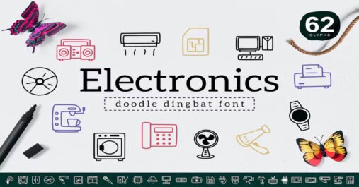 Dingbat Electronic Devices Flyer Premium Font