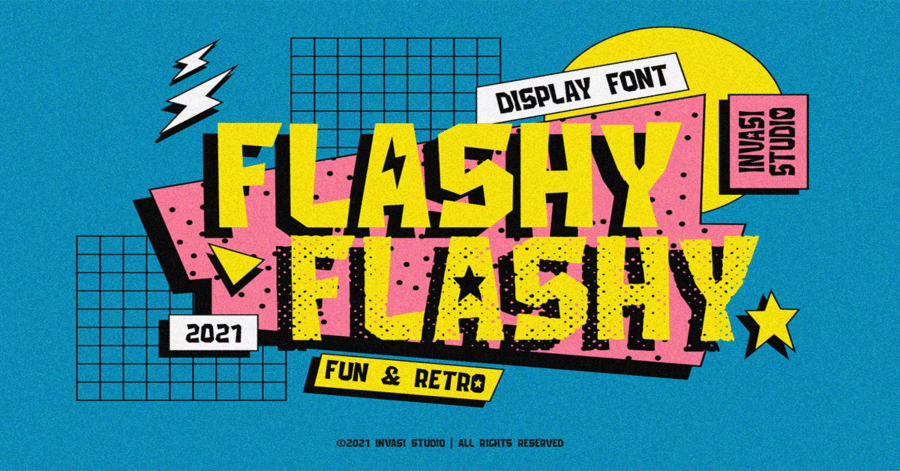 Flashy Fun And Retro Premium Font