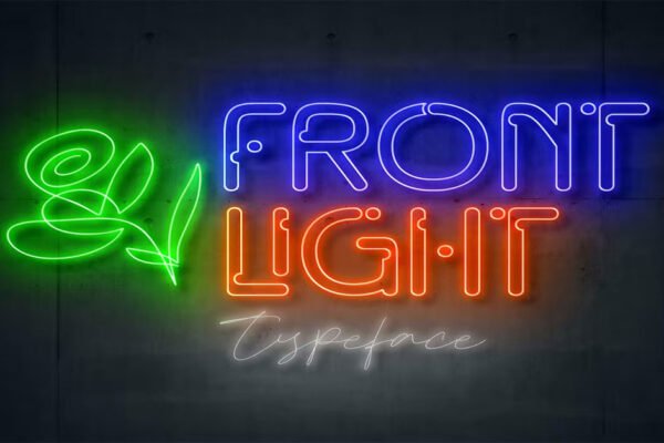 Front Light Neon Premium Free Font