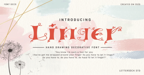 Linger Poster, Logotype Download Premium Free Font