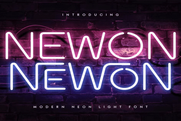 Newon Modern Neon Light Premium Font
