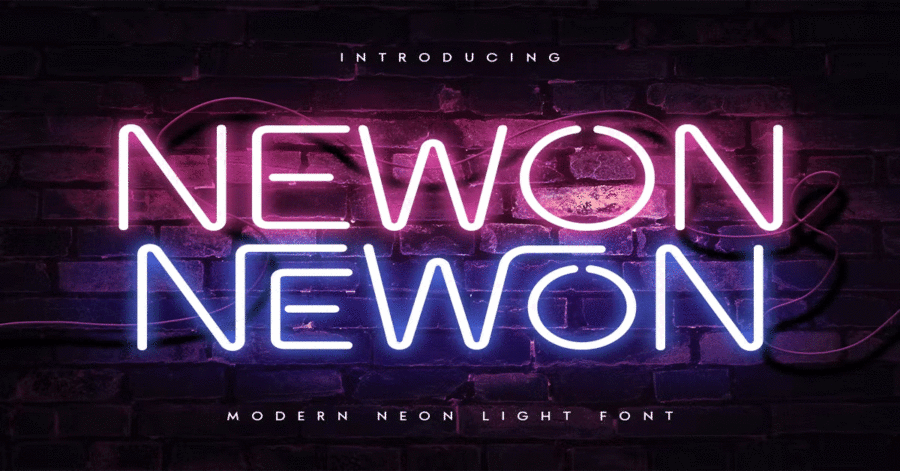 Newon Modern Neon Light Premium Font