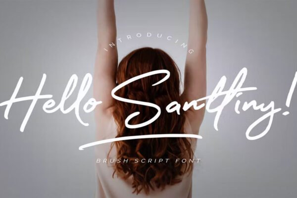 Hello Santtiny Brush Instagram and decent premium free Font