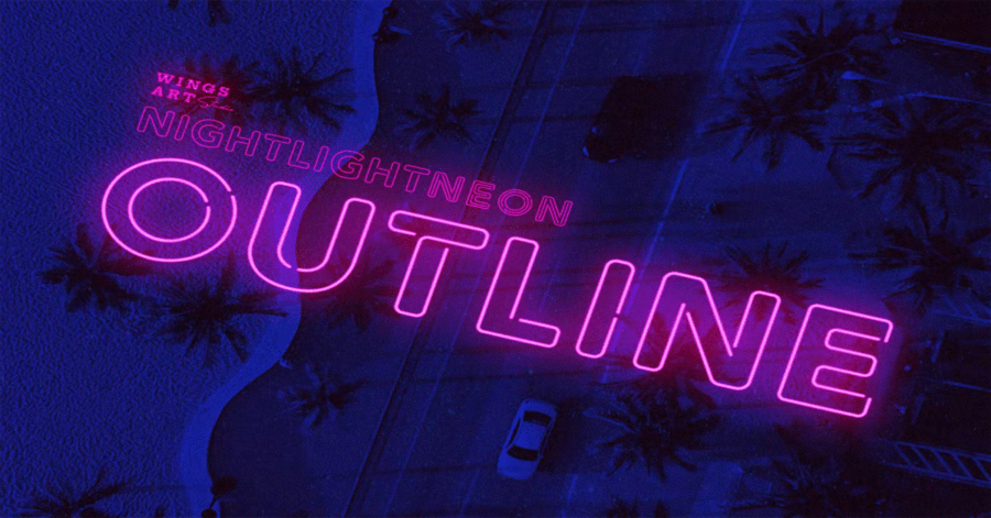 Retro Outline Neon Premium Font
