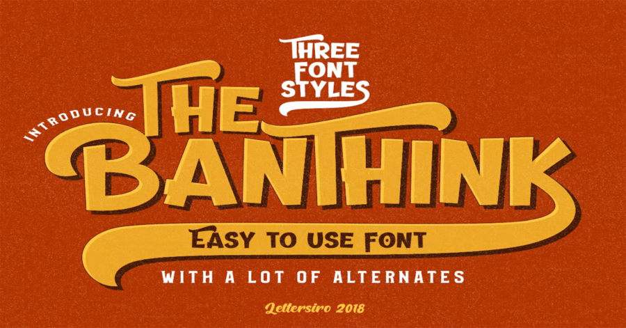 The Banthink Retro Premium Free Font