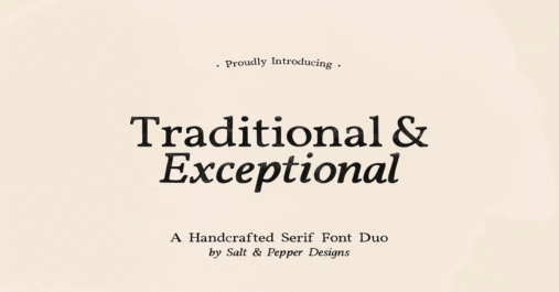 Traditional and Exceptional Premium Free Font