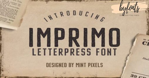 Imprimo Letterpress Stylish Texture Premium Free Font