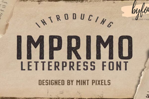 Imprimo Letterpress Stylish texture premium free Font