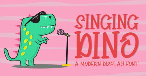Singing Dino SVG, kids, Sublimation,Unicorn Download free Font