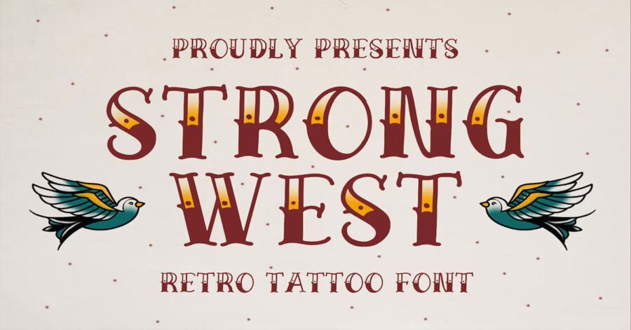 Strong West Tattoo Retro Premium Font