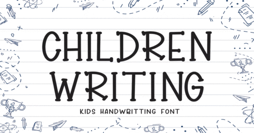 Children Writing Premium Free Font Download