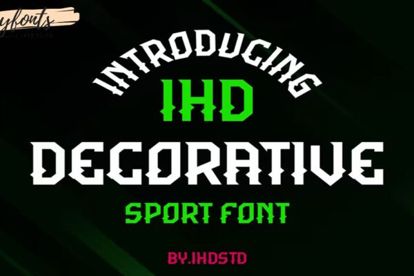 IHD Decorative, Drawing logo premium free Font