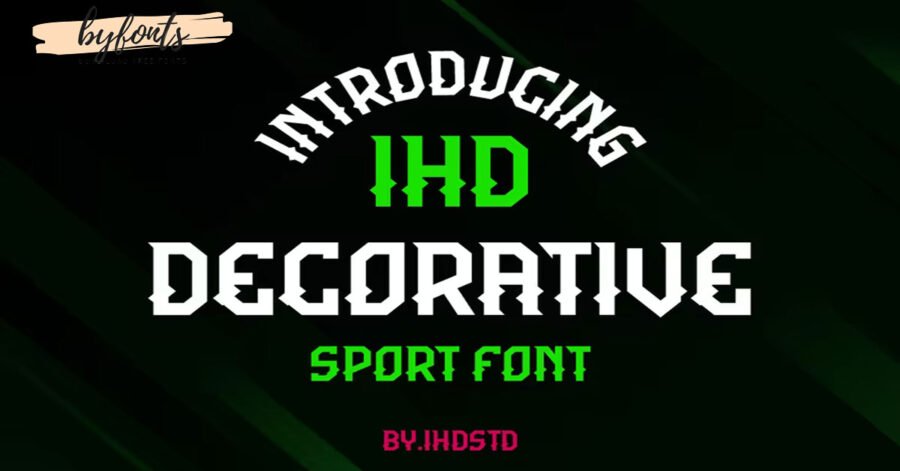IHD DECORATIVE, Drawing Logo Premium Free Font